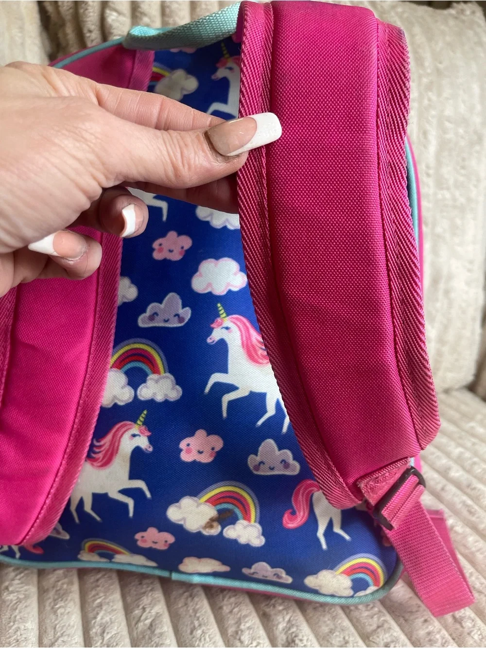 Crocodile Creek Kids Unicorn Backpack in Blue and Pink